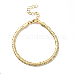 Pulsera de cadenas de espiga de latón chapado en rack para hombres y mujeres, sin plomo y cadmio, real 18k chapado en oro, 7.48 pulgada (19 cm)
