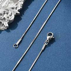 Ожерелья из нержавеющей стали 304, устойчивые к потускнению, в виде змеиных цепей, с карабин-лобстерами , цвет нержавеющей стали, 17.7 дюйм (45 см), 0.9 мм