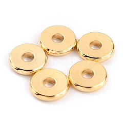 Messing Perlen, cadmiumfrei und bleifrei, langlebig plattiert, Disc / Flachrund, heishi Perlen, echtes 24k vergoldet, 10x2 mm, Bohrung: 3 mm
