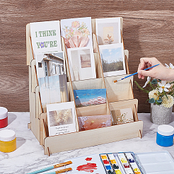 4-уровневые 12-секционные деревянные стеллажи для хранения поздравительных открыток ODIS-WH0100-15