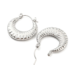 Pendientes de aro de acero inoxidable 304 con textura antideslustre para mujer&nbsp;EJEW-C067-07P