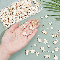 210шт 5 стиля окрашенные синтетические бирюзовые бусины G-NB0005-45