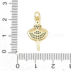 Pendentifs en laiton micro pavé de zircons cubiques bleu ciel&nbsp;CU-CBA4A93-02H-G