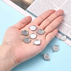 Устойчивые к потускнению плоские круглые кабошоны из нержавеющей стали 304 STAS-E079-02