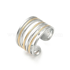 Двухцветные манжетные кольца из нержавеющей стали 304 RJEW-S635-01GP-B