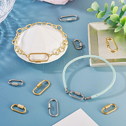 8 Stück 4 Stile 304 Edelstahl Schraube Karabiner Schloss Charms&nbsp;STAS-TA0005-52