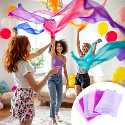 6 Stück 3 Farben einfarbiger Nylon-Seidenschal für Frauen und Mädchen&nbsp;AJEW-TA0003-36