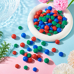90 pièces 9 styles de perles focales rondes en silicone&nbsp;SIL-TA0003-59