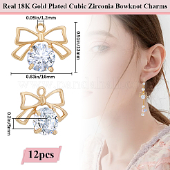 12 шт. подвески из прозрачного кубического циркония KK-BBC0013-85