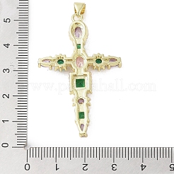 Настоящие 18к позолоченные латунные подвески с микропаве и кубическим цирконием KK-A209-07E-G