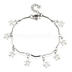 Браслеты со звездами из нержавеющей стали 304 BJEW-R021-02P