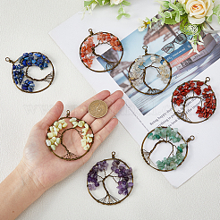 Большие подвески с медной проволокой 7 чакры PALLOY-AB00196