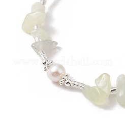 Браслеты из натурального жемчуга и натурального нефрита Сюань BJEW-C068-05S