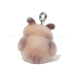 Подвески из непрозрачной смолы с рисунком животных&nbsp;RESI-H042-01P-13