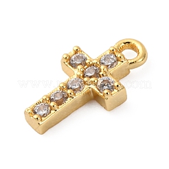 Латунные микропаве прозрачные кубические циркониевые подвески&nbsp;LS-KK-V016-22A-G