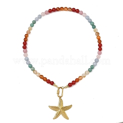 Colliers pendentifs en forme d'étoile de mer en acier inoxydable 304&nbsp;NJEW-JN06441