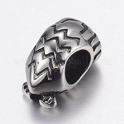 Европейские бусины из нержавеющей стали 304 STAS-P173-078AS