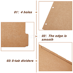 5 Blatt A4 Kraftpapier-Trennblätter&nbsp;SCRA-WH0001-01B-01