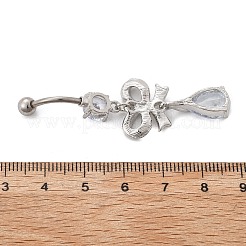 Сплав кристалл горный хрусталь подвеска изогнутая штанга живот кольца&nbsp;LS-AJEW-R007-04P-05