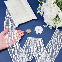 10 ярд полиэстеровой сетчатой цветочной кружевной ленты с вышивкой OCOR-GF0005-41B