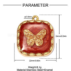 304 Edelstahl-Emaille-Anhänger&nbsp;STAS-OY012-60G