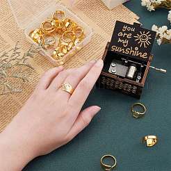 26 шт. 26-буквенные кольца-манжеты из сплава&nbsp;RJEW-PH0001-02G