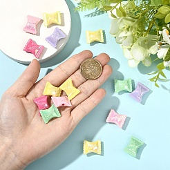 15 шт. двухцветные радужные переливающиеся акриловые бусины с УФ-покрытием&nbsp;PACR-YW0001-48