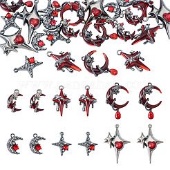 24 pz 6 stili pendenti in lega di resina&nbsp;FIND-TA0009-58