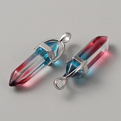 Стеклянные двойные заостренные подвески&nbsp;LS-G-WH0016-41A