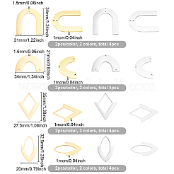 16 шт. 8 стиля 201 нержавеющая сталь соединительные подвески и кулоны STAS-BC0003-37