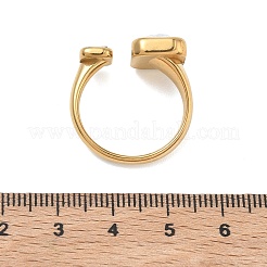 Anillos abiertos tipo brazalete de acero inoxidable 304 con circonitas cúbicas transparentes para mujer.&nbsp;RJEW-F207-03C-G