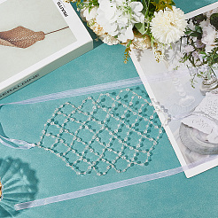 Эластичная повязка на голову из латунного АБС-пластика с жемчужными бусинами OHAR-WH20008-02S