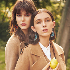 Наборы для изготовления серег из незавершенной деревянной подвески своими руками DIY-PH0004-30