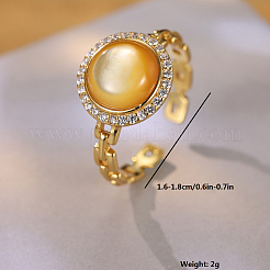 Регулируемое кольцо с ракушкой из циркона KE1508