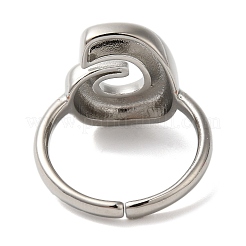 Латунное открытое кольцо-манжета для женщин с инициалами&nbsp;RJEW-N046-02G-P