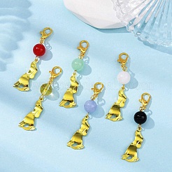 6 шт. латунная подвеска в виде щенка&nbsp;HJEW-JM04364