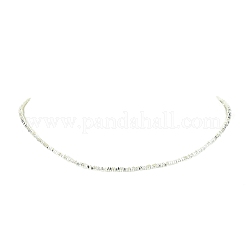 Ожерелье из квадратных бусин из синтетического гематита с застежками из нержавеющей стали 304 NJEW-JN04410-02