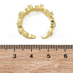 Messing Micro Pave Zirkonia Manschette offene Ringe&nbsp;RJEW-C163-10G