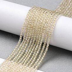 Transparentes perles de verre de galvanoplastie brins&nbsp;GLAA-H021-01A-PL02