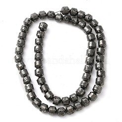Fili di perle di roccia lavica naturale elettrodeposta&nbsp;G-L606-B02-01B