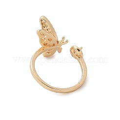 Оправа для кольца-манжеты из латуни с микропаве из кубического циркония в виде бабочки&nbsp;LS-KK-A244-01E-G