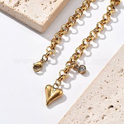 Браслеты с подвесками из нержавеющей стали 304&nbsp;LS-BJEW-F487-01G