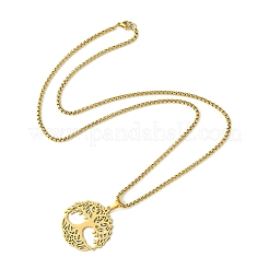 Подвеска из нержавеющей стали ожерелья NJEW-L117-03A-G