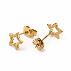 Ausgehöhlte Stern-Ohrstecker aus 304 Edelstahl für Damen&nbsp;EJEW-C004-05G