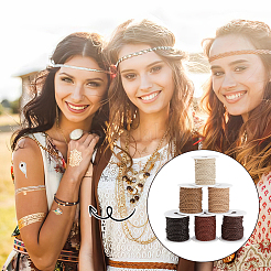 6 рулон плетеного шнура из искусственной кожи 6 цветов WL-PH0004-24