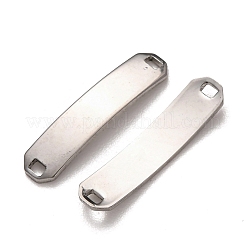 201ステンレススチールリンクコネクタチャーム  カーブ四角形  変色なし  ステンレス鋼色  26x6x1.5mm  穴：2.6x1.6mm&nbsp;STAS-P451-02A-P