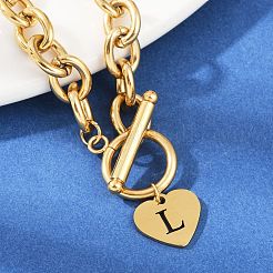 Браслеты с подвесками из нержавеющей стали 304 золотистого цвета&nbsp;LS-NJEW-K284-01G-L