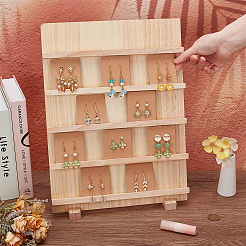 Одноуровневые прямоугольные деревянные подставки для сережек EDIS-WH0032-19