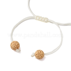 Braccialetti intrecciati con perline di pietra lavica naturale&nbsp;BJEW-MZ00063