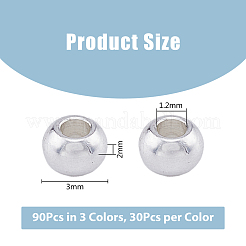 90 шт. 3-х цветные бусины из нержавеющей стали 304 STAS-DC0014-45